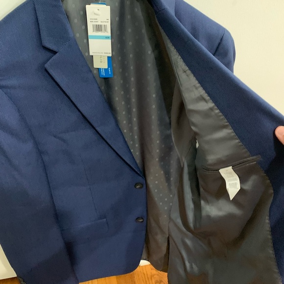 NWT Perry Ellis Navy pattern blazer 40R - Picture 4 of 8